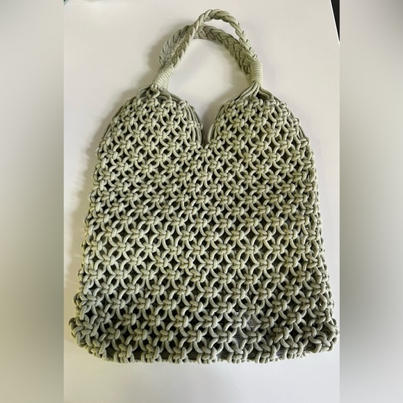 NWT J.Crew Cadiz Hand-Knotted Rope Tote Bag ~ Pale Surplus Green - Picture 2 of 5
